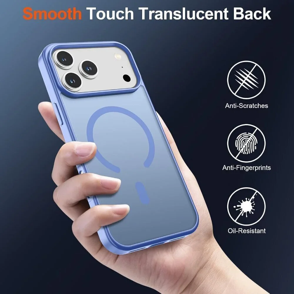 Blue Purple I-phone 17 Pro Max Case Compatible Mag Safe Matte Shockproof